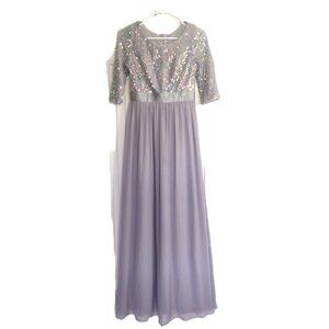 Gray Long Dress by Ever Pretty - Womens Small - Zip Back